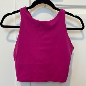 Pink High Neck Sleeveless Tank Top